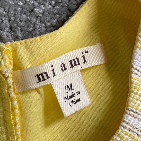 ❤️ Mi Ami Sleeveless Summer Party Dress in Yellow, White and Gold MEDIUM - J184 - Picture 8 of 9